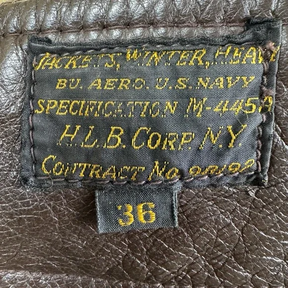 VINTAGE US Navy M445-A Leather Jacket 36 London Biker Patches Ton Up Pirates - Picture 7 of 10
